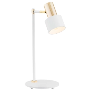 Lampa stołowa biurkowa Argon 4256 Doria E27 46cm x 28cm biały mosiądz