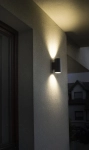 Popielata zewnętrzna lampa ścienna kinkiet na elewację SU-MA M1457 DG Adela Midi 2xGU10 IP54