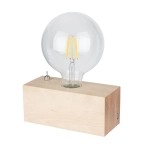 Mała lampa nocna drewniana z USB i włącznikiem bryła z drewna brzozowego Spot-Light 7461160 Theo E27 8cm