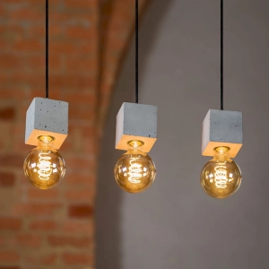 Lampa wisząca na betonowej listwie z sześciennymi oprawkami Spot-Light 7089336 Strong Square 3xE27 100cm x 55cm