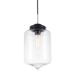 Lampa wisząca szklany klosz przezroczysty w kształcie cylindrycznym Italux MDM2095/1 B Tube 1x27E
