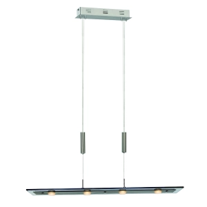 Lampa wisząca podłużna chrom na linkach cztery oczka Italux P0795A SMOKY Savio LED 4x5W 3000K