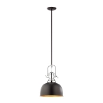 Lama wisząca w stylu skandynawskim loftowym czarna mealowa z chromowanym mocowaniem Italux MA04431CB-001 Laredo 1xE27 32cm