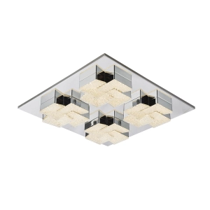 Chromowany plafon cztery szklane dekoracyjne punkty elegancka lampa Italux MX15083-4B-56W Clarise LED 56W 3000K