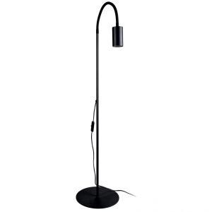 Czarna lampa podłogowa z giętkim ramieniem i punktowym reflektorem Nowodvorski 8935 Eye Flex I GU10 153cm