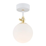 Lampa sufitowa łazienkowa szklana kula z przegubem Argon 4002 Latina E14 IP44 biały mosiądz