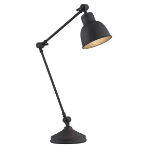 Czarna lampa stołowa biurkowa z przegubami Argon 3197 Eufrat E27 45cm