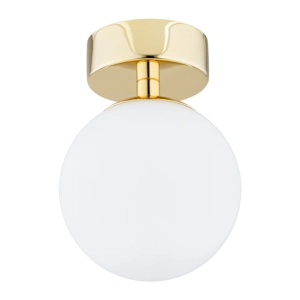 Lampa sufitowa szklana kula na złotej podstawie Argon 4004 Flavio E14
