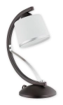 Lampa stołowa w kolorze wenge z szklanym kloszem i srebrnymi dodatkami Lemir O2288 L1 RW Astred E27