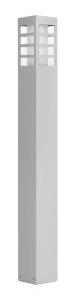 Srebrny zewnętrzny słupek oświetleniowy SU-MA RADO III 1 AL Rado E27 IP54 75cm