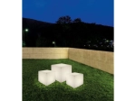 Zewnętrzna lampa stojąca biała kostka świecący sześcian na taras Nowodvorski 8965 Cumulus Cube L E27 IP44 60cm