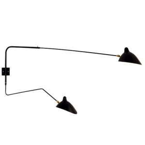 Lampa ścienna kinkiet z ruchomymi kloszami na długich ramionach Step Into Design W8702 Crane 2W 2xE14 czarny