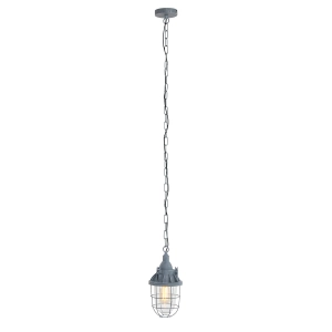 Szara industrialna lampa wisząca obudowany klosz Mexlite 7890GR Ebbe E27 17cm