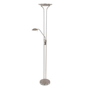 Chromowana prosta lampa podłogowa dwa źródła światła Mexlite 7500ST Biron LED 23 W + 6 W 3000K 180cm