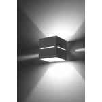 Szary kinkiet sześcian z nacięciami Sollux Lighting SL.0205 Lobo G9