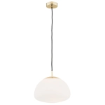 Lampa wisząca szklany biały klosz Argon 4316 Trini E27 30x108cm mosiądz