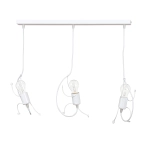 Lampa wisząca nowoczesna trzy ludziki trzymające przewód żarówkę Emibig 538/3 Bobi 3 White 3xE27 
