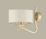 Lampa ścienna Kinkiet Jupiter 1276 Kaszmir KS K ec E27 23cm x 30cm ecru stare złoto abażur z wzorami