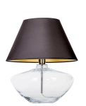 Lampa stołowa ze szklaną podstawą i czarno-złotym abażurem z materiału 4Concepts L008031214 Madrid E27 45x40cm