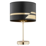 Złota lampa nocna z czarnym abażurem Argon 4302 Metis E27 44cm x 25cm