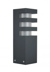 Popielata zewnętrzna lampa stojąca słupek oświetleniowy SU-MA RADO 3 DG Rado E27 IP54 25cm