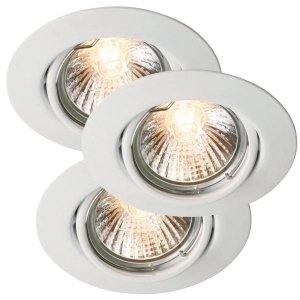 Lampa sufitowa Podtynkowa Nordlux 54540101 Triton GU10 IP23 9cm regulowana biały zestaw 3 sztuk