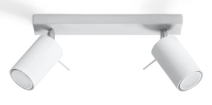 Biała lampa sufitowa listwa 30cm z dwoma reflektorami Sollux Lighting SL.0088 Ring 2xGU10