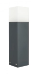 Popielata zewnętrzna lampa stojąca słupek oświetleniowy SU-MA CB-MAX 400 DG Cube Max E27 IP44 40cm