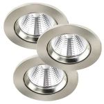 Lampa sufitowa Podtynkowa Nordlux 47580132 Fremont LED 5,5W 2700K IP23 8,5cm nikiel zestaw 3 sztuk