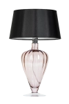Lampa nocna stołowa szklana miedziana podstawa i czarno biały abażur 4Concepts L046411502 Oxford E27 49cm x 30cm