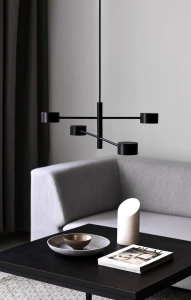 Lampa czarna wisząca regulowana skandynawska Nordlux 2010803003 Clyde LED 4x5W 2700K 89cm ściemniacz
