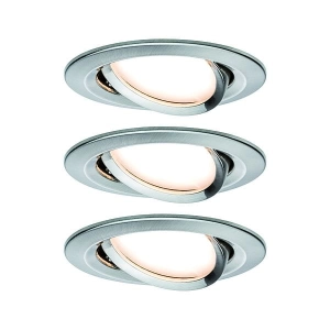 Oprawa do wbudowania NOVA PLUS COIN LED DIM SH Zigbee wychylna zestaw 3x7W 470lm 51mm  2700K 230V żelazo szczotkowane Paulmann PL92959