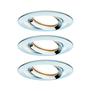 Oprawa do wbudowania NOVA PLUS COIN LED DIM wychylna zestaw 3x6W 470lm 93mm 2700K IP65 230V chrom Paulmann PL93684