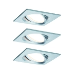 Oprawa do wbudowania NOVA COIN LED DIM wychylna zestaw 3x 6W 425lm 84x84mm 2700K IP23 230V aluminium Paulmann PL93680