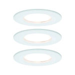 Oprawa do wbudowania NOVA COIN LED DIM stała zestaw  3x6W 470lm 78mm 2700K IP44 230V biały mat Paulmann PL93496