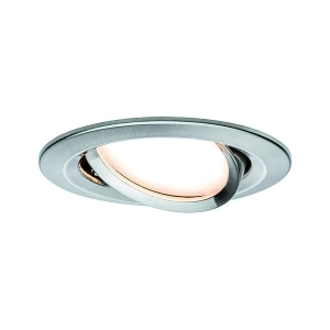 Oprawa do wbudowania NOVA COIN LED DIM wychylna 6W 470lm 84mm 2700K IP23 230V szczotkowane żelazo Paulmann PL93482