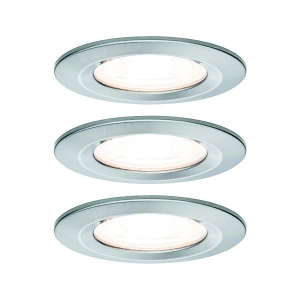 Oprawa do wbudowania NOVA LED stała 3xGU10 6.5W 460lm 78mm 2700K IP44 230V szczotkowane żelazo Paulmann PL93440