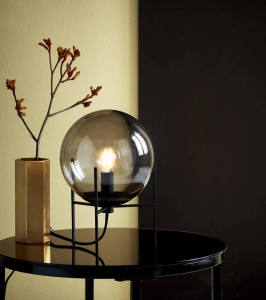 Lampa szklana kula stołowa nocna Nordlux 47645047 Alton E14 29cm x 20cm czarny dymny