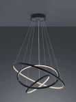 Lampa Wisząca Trzo Obręcze Trio 352710342 Aaron LED 80W 3000K RGBW 80cm czarna pilot i alikacja WiZ