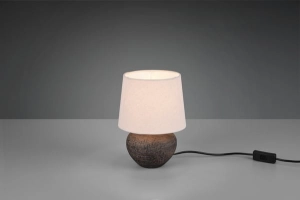 Lampa nocna mała ceramiczna podstawa z beżowym abażurem RL R50961844 Lou E14