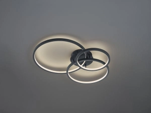 Lampa Sufitowa Plafon Trio 652710342 Aaron LED 36W RGBW 79cm antracyt sterowanie pilotem i aplikacja WiZ