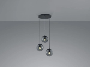 Lampa wisząca potrójna Trio 308590342 Balini 3xE14 30cm Czarny