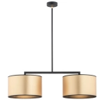 Lampa wisząca dwa złote abażury na czarnym stelażu Argon 898 Karin 2xE27