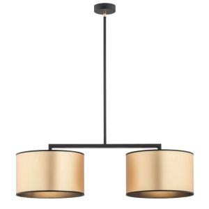 Lampa wisząca dwa złote abażury na czarnym stelażu Argon 898 Karin 2xE27