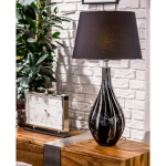 Lampa nocna stołowa szklana 4Concepts L036082240 Modena Black E27 45cm x 82cm podstawa ręcznie malowana czarny złoty