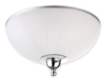 Okrągły klasyczny plafon z malowanym kloszem i chromowanymi dodatkami Lemir O1481 CH Flex 2xE27 30cm