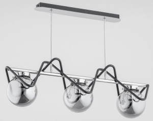 Lampa Wisząca Szklane Kule na Listwie Alfa 62100 Sagito Ponte 3xE14 48cm x 75cm chrom