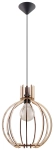 Lampa wisząca z brązowym okrągłym kloszem z sklejki Sollux Lighting SL.0391 Arancia E27
