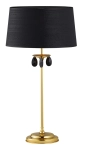 Lampa stołowa z złotą podstawą i czarnymi kryształkami oraz czarnym abażurem Jupiter 1799 Egida E27 65cm