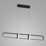 Czarna geometryczna lampa wisząca obręcze Italux PND-29772750-1A-BK Cerrila LED 31,2W 1300LM 3000K 90cm x 120cm